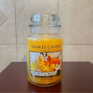 NEW Yankee Candle “Star Fruit & Orange” Large Jar Candle Fruit Citrus 22 oz.
